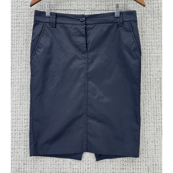 Ice Iceberg Pencil Skirt Womens 42/28 Black Waxed Lined Zip Pockets - Picture 1 of 11